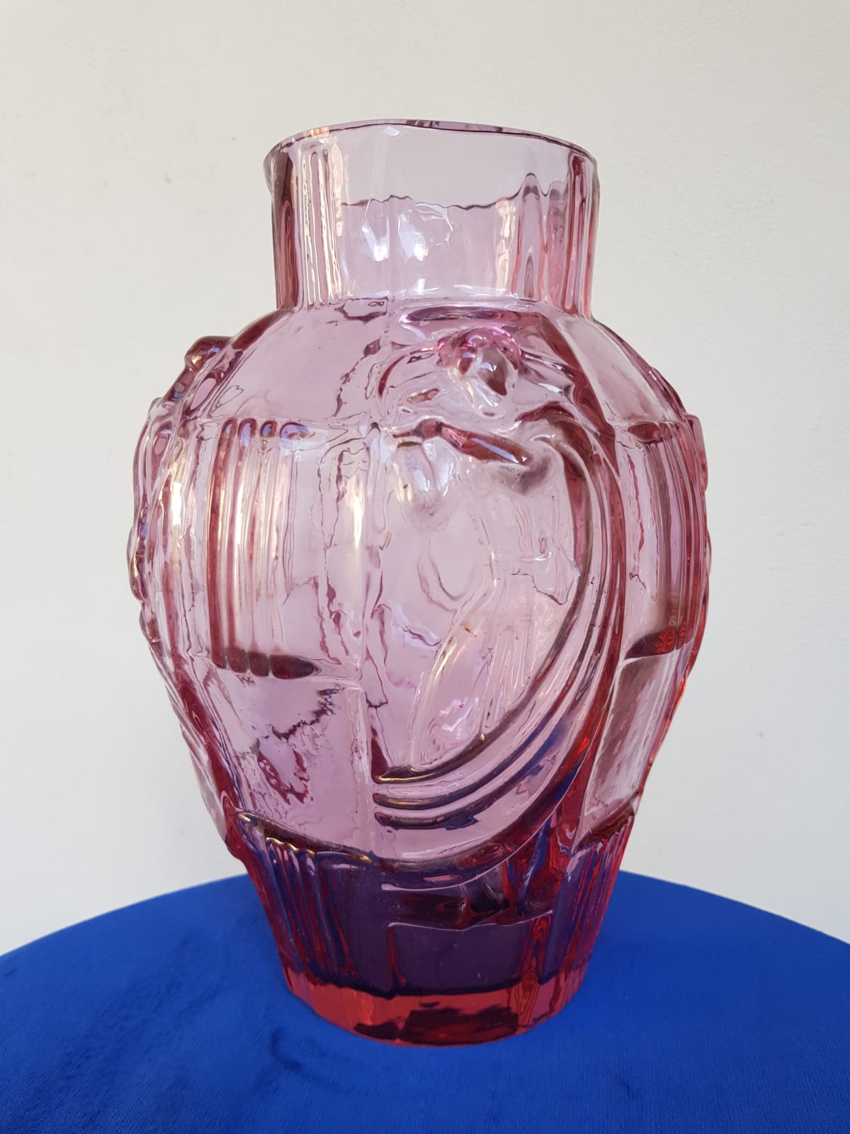 Art Deco Glass Vase by Arthur Plewa, Czechoslovakia, 1930s