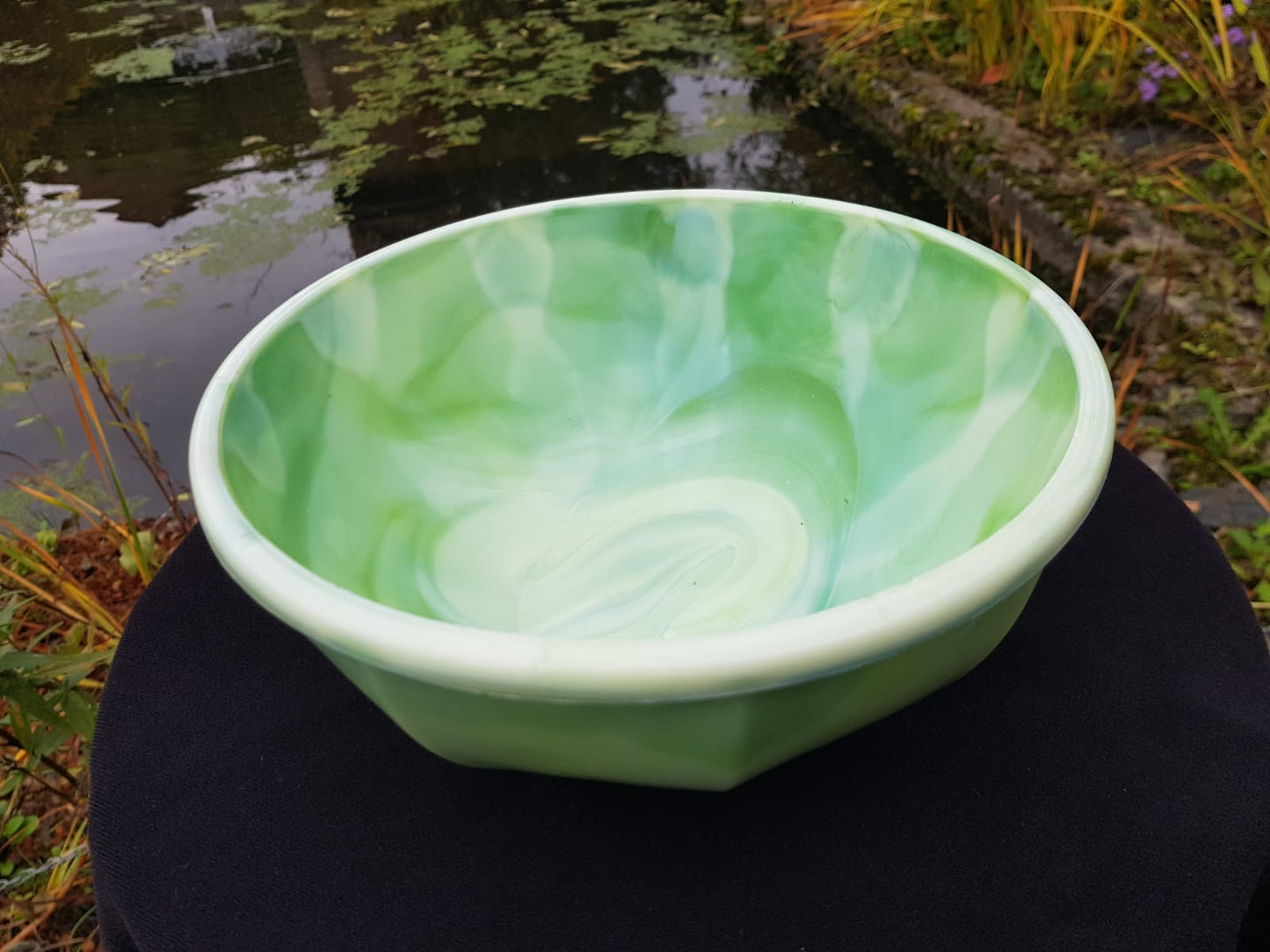 Andries Dirk Copier Opal Glass Bowl, Glasfabriek Leerdam, Holland 1930s