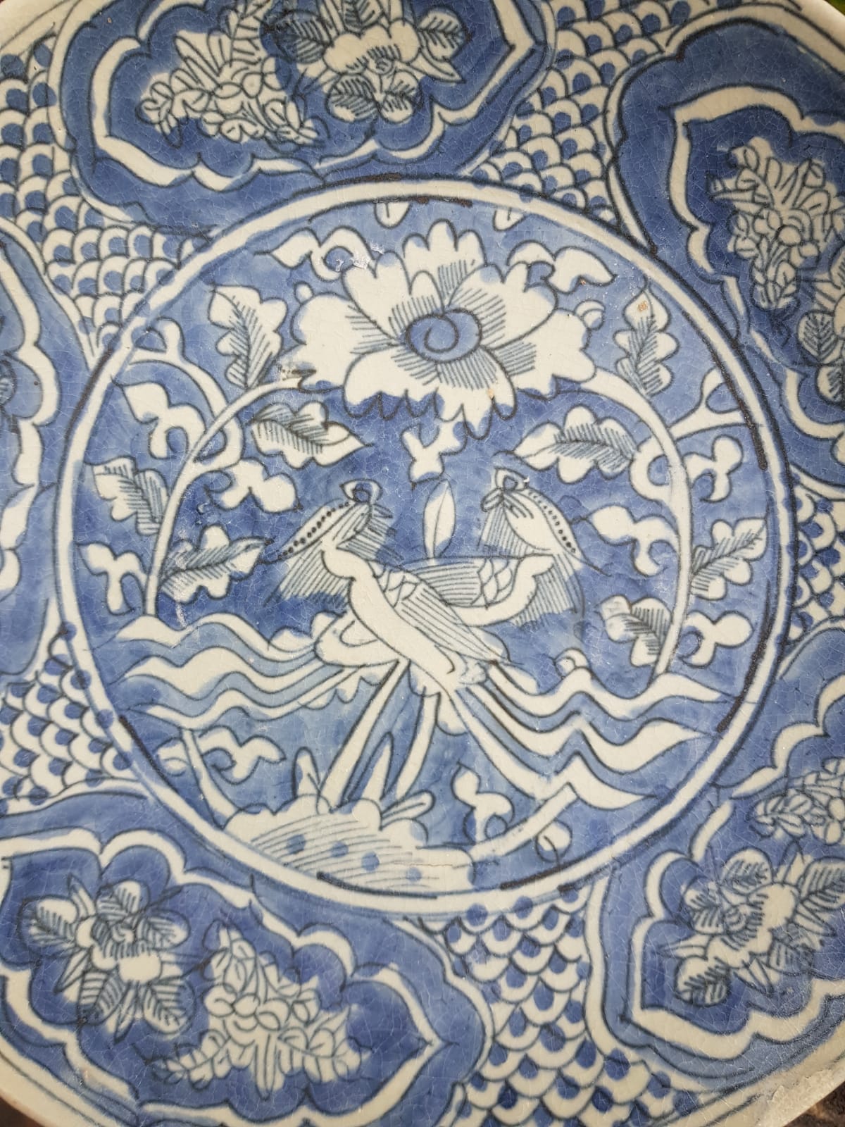 Set of 3 "Phoenix" Plate, Binh Thuan Shipwreck, Swatow, Ming Dynasty, China 1608