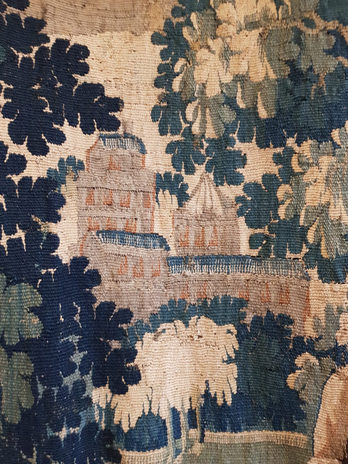 Antique French Verdure Landscape Tapestry, 17th Century