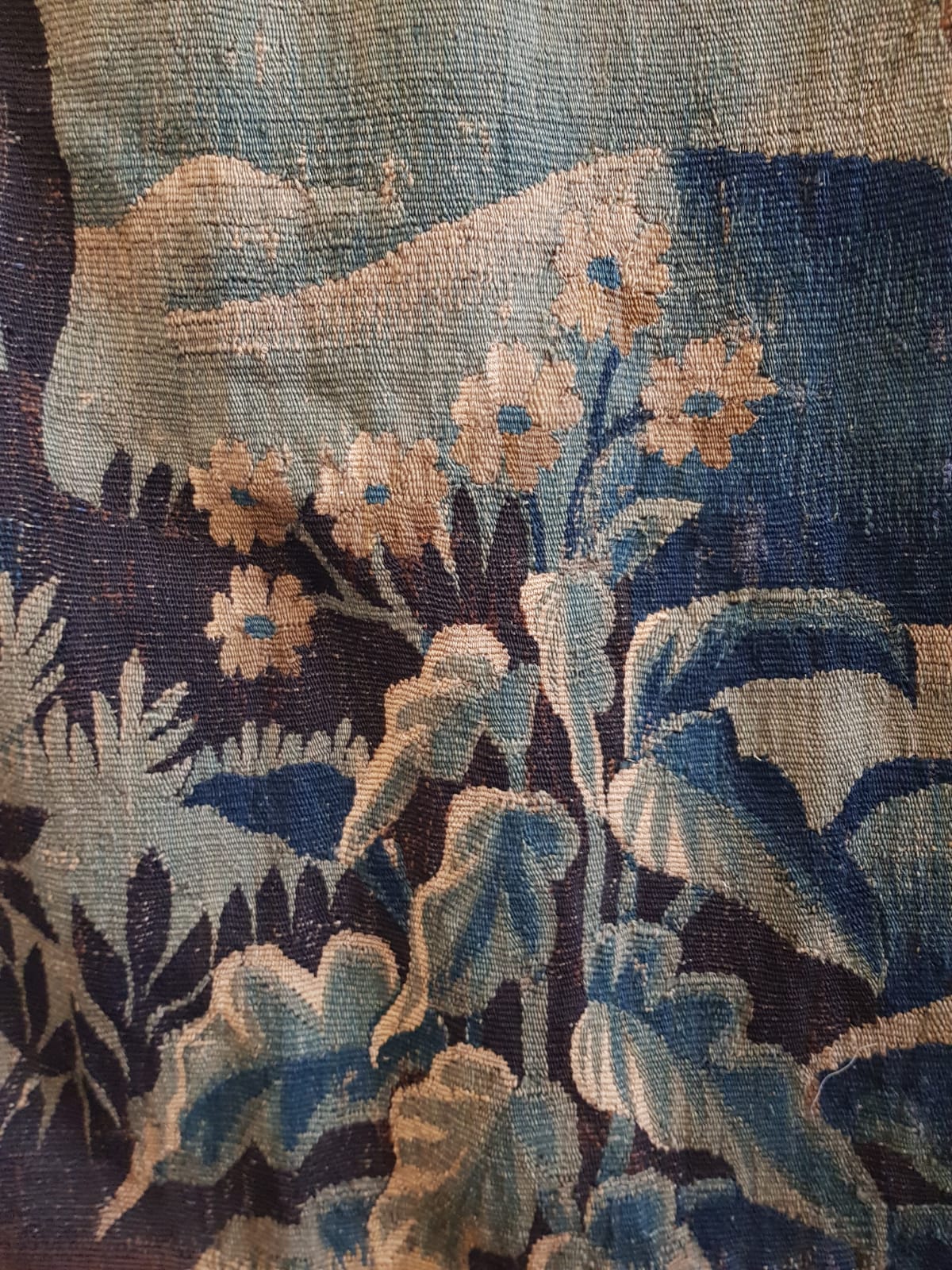 Antique French Verdure Landscape Tapestry, 17th Century