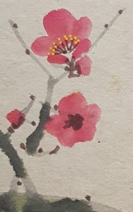 Songbird on Blossom Branch , Watercolor, Japan,  First Half of the 20th Century