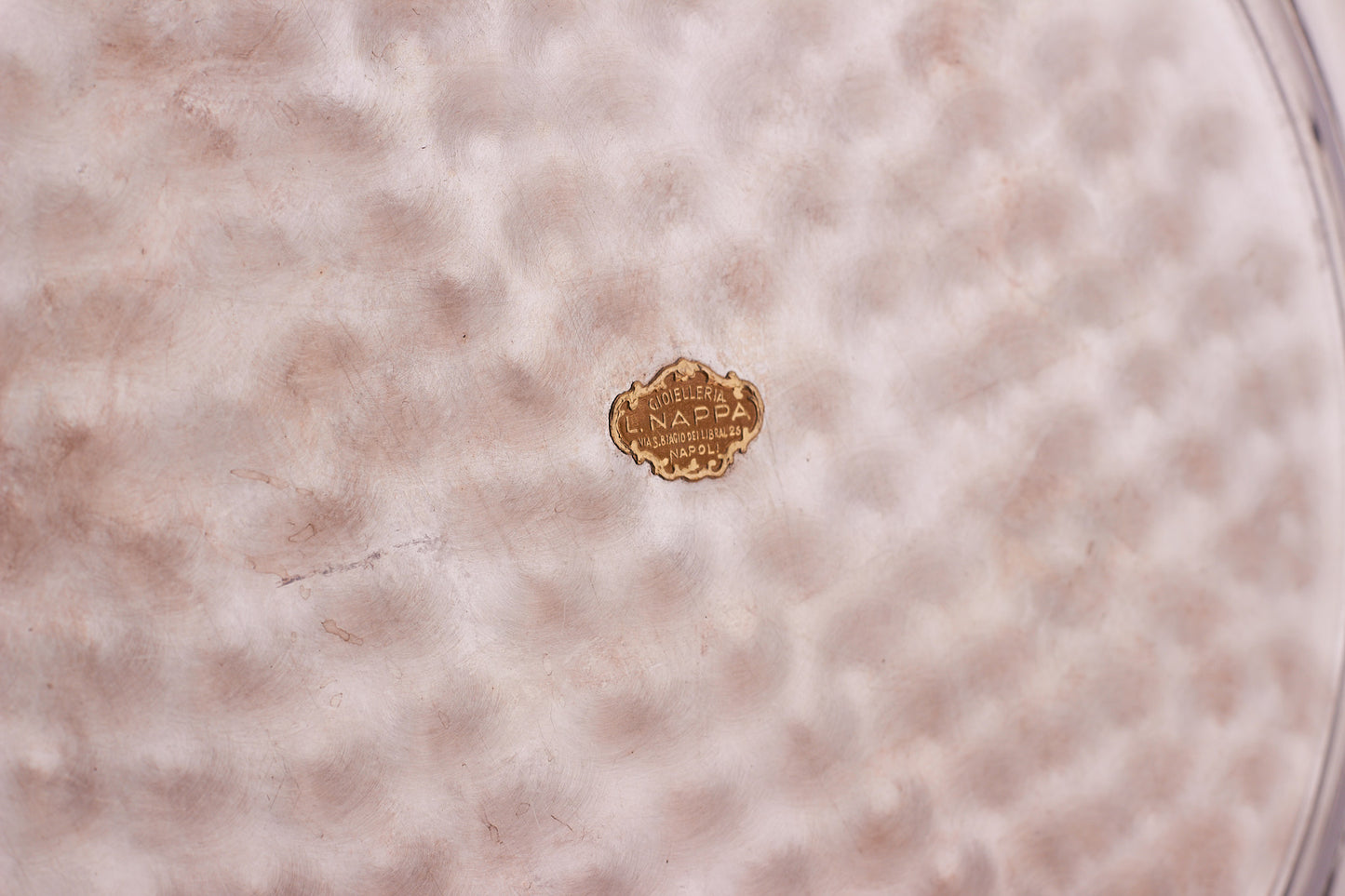 Authentic Italian 800 Silver Round Serving Tray Platter, 20the Century