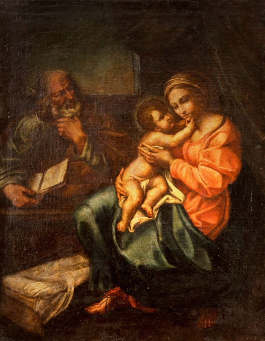Holy Family, Oil on Canvas, Framed, Italian School, 17th Century
