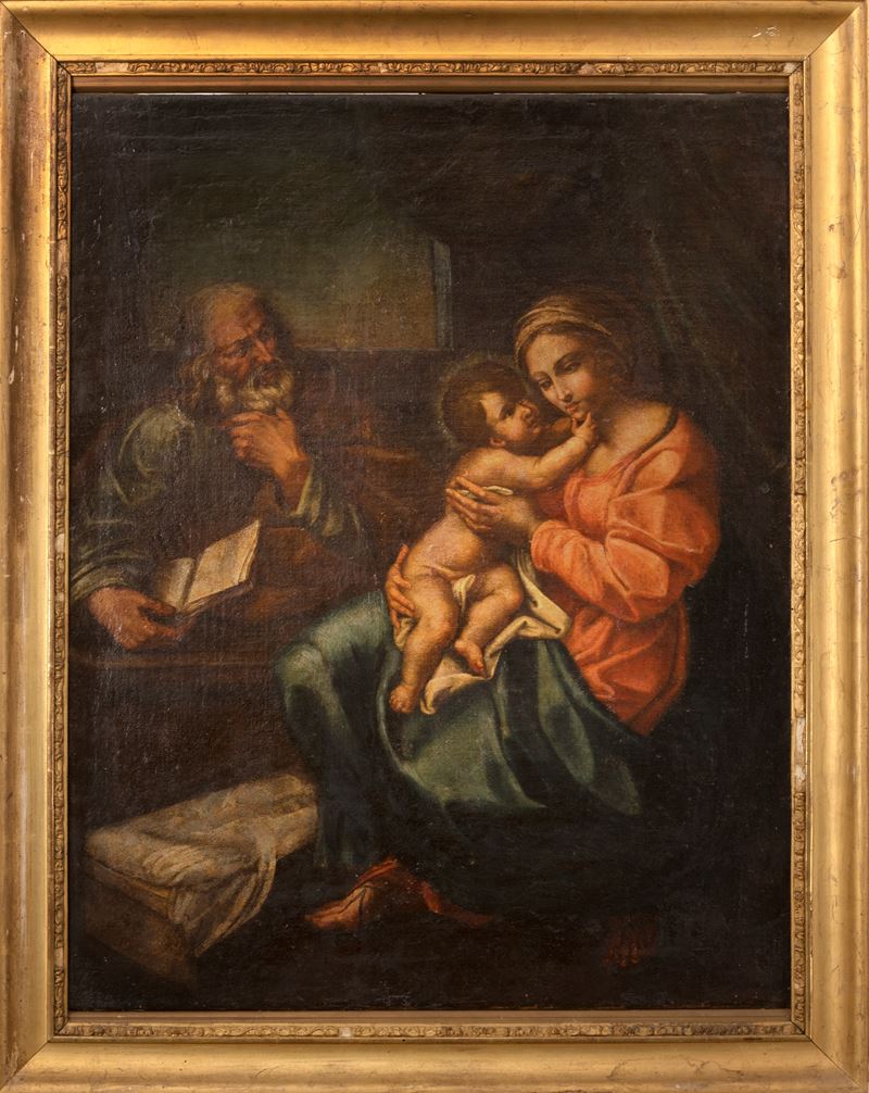 Holy Family, Oil on Canvas, Framed, Italian School, 17th Century