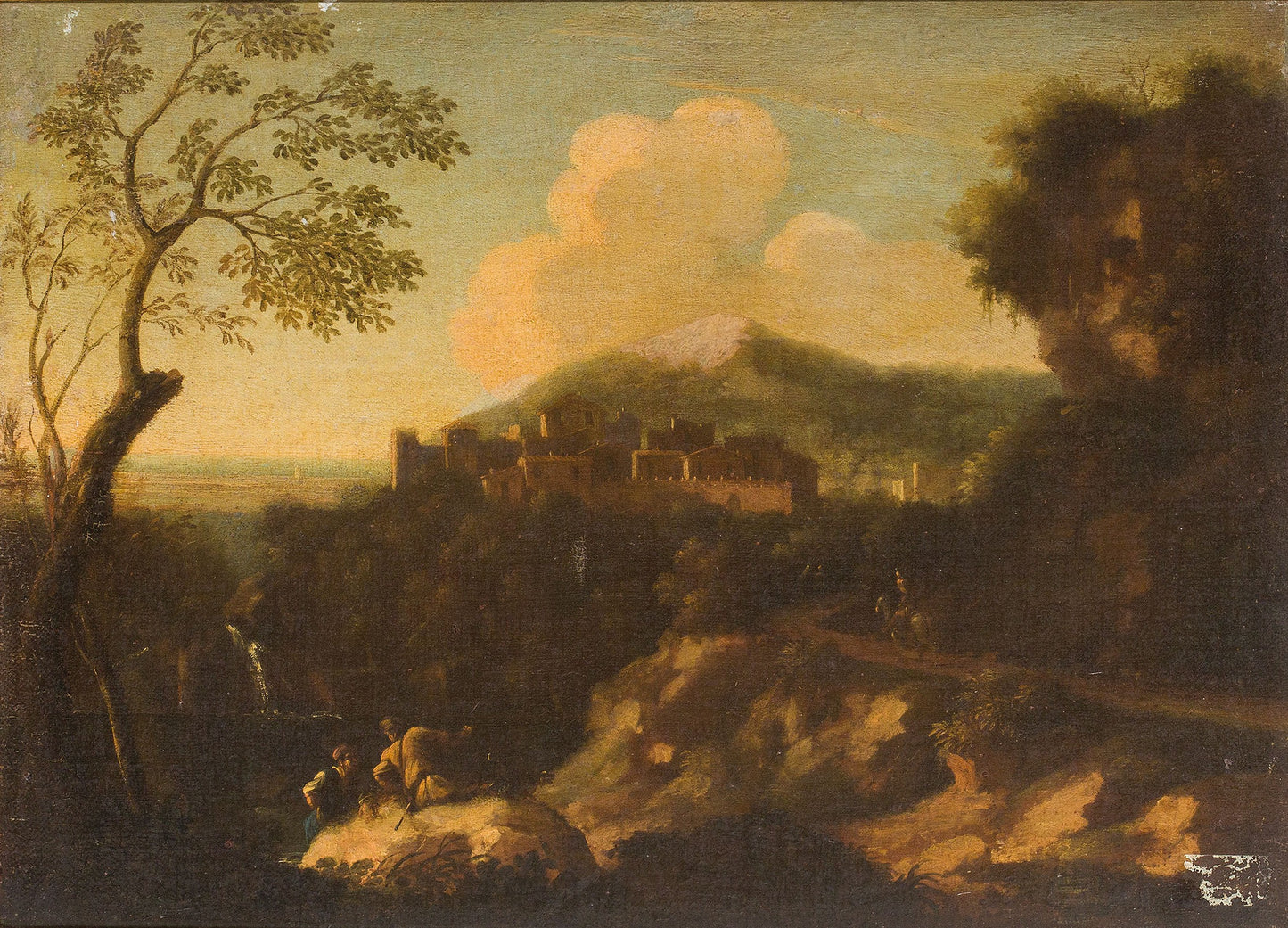JAN FRANS VAN BLOEMEN, called L'ORIZZONTE (attr. to), Arcadian Landscape, Oil on Canvas, Italy, 17th/18th Century