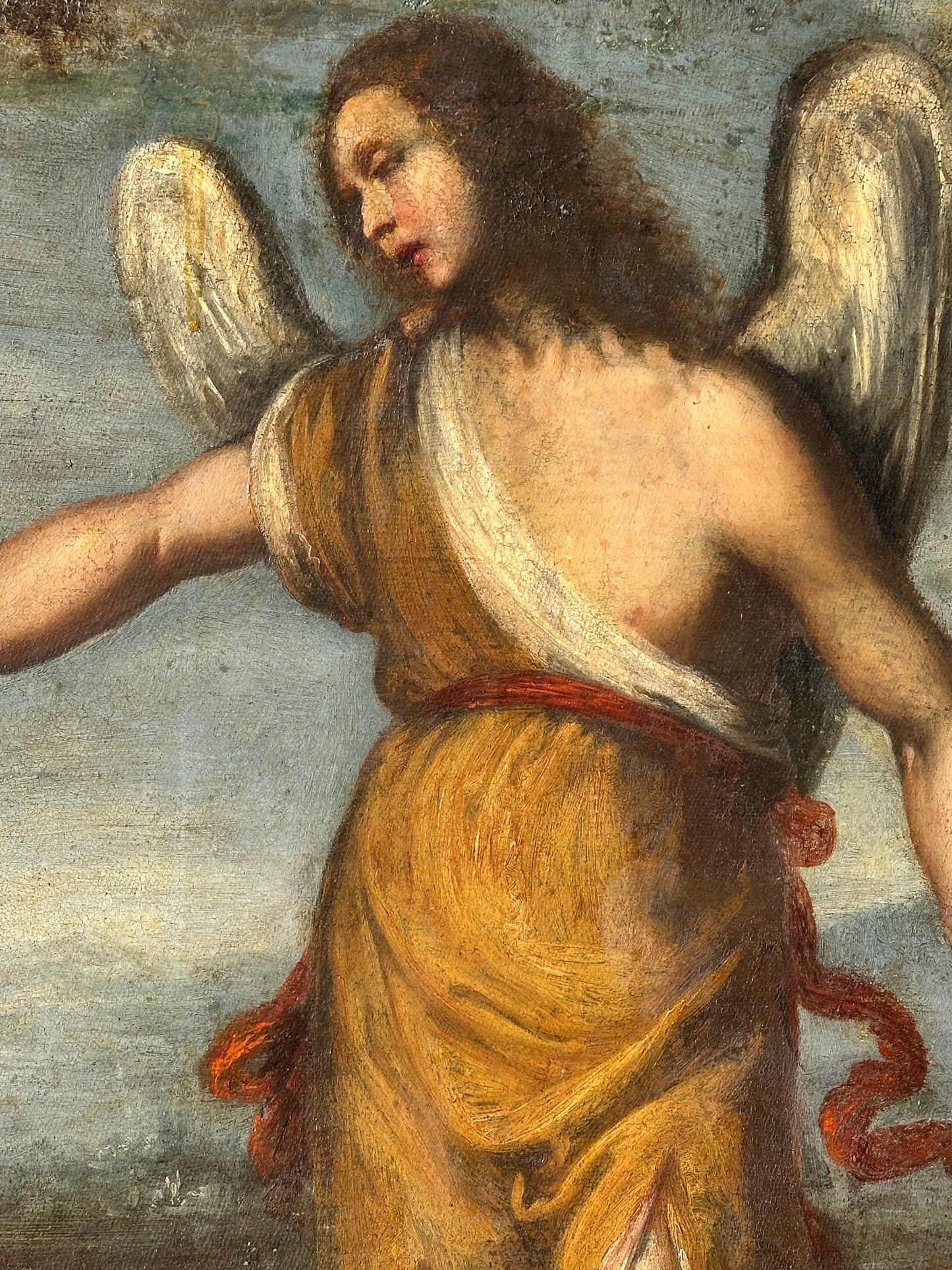 Hagar and The Angel, Oil on Canvas, Framed, Italian School, 17th Century