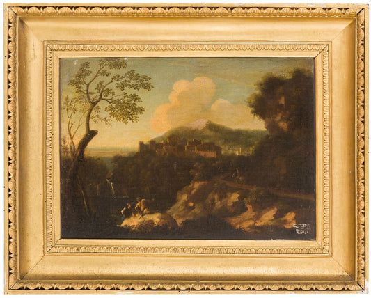 JAN FRANS VAN BLOEMEN, called L'ORIZZONTE (attr. to), Arcadian Landscape, Oil on Canvas, Italy, 17th/18th Century