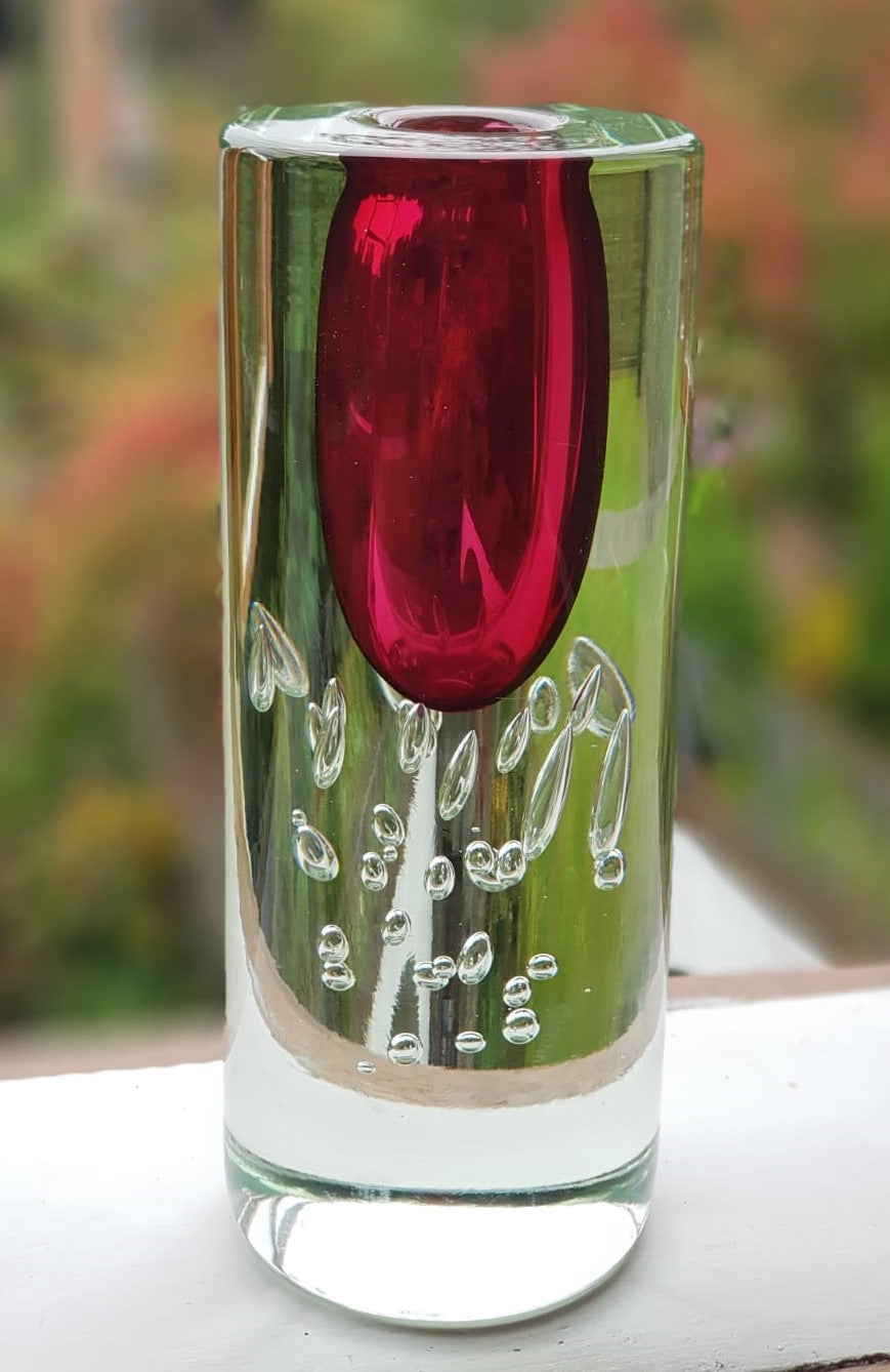 Vintage Glass Vase by Jaroslav Svoboda, Czechoslovakia 1974