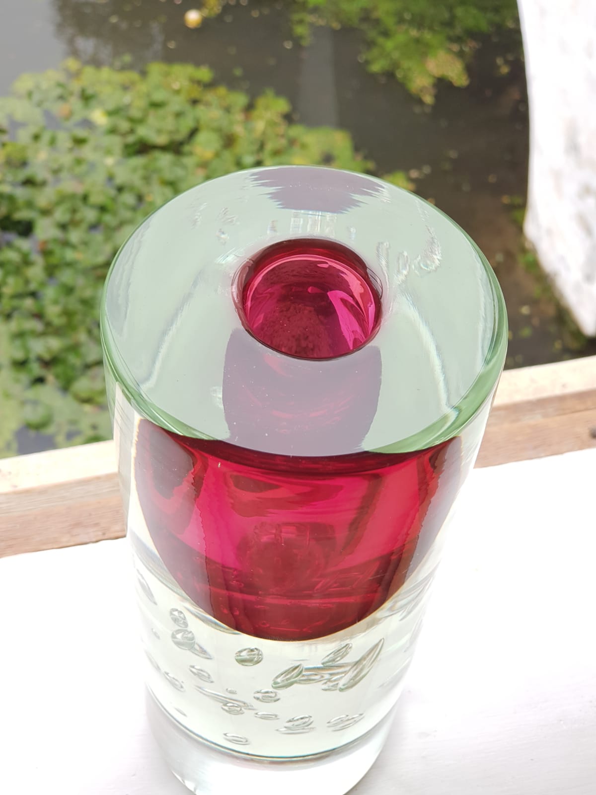 Vintage Glass Vase by Jaroslav Svoboda, Czechoslovakia 1974
