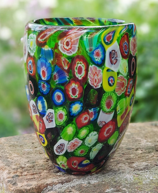 Murano Millefiori Glass Vase, Italy, late 20th Century