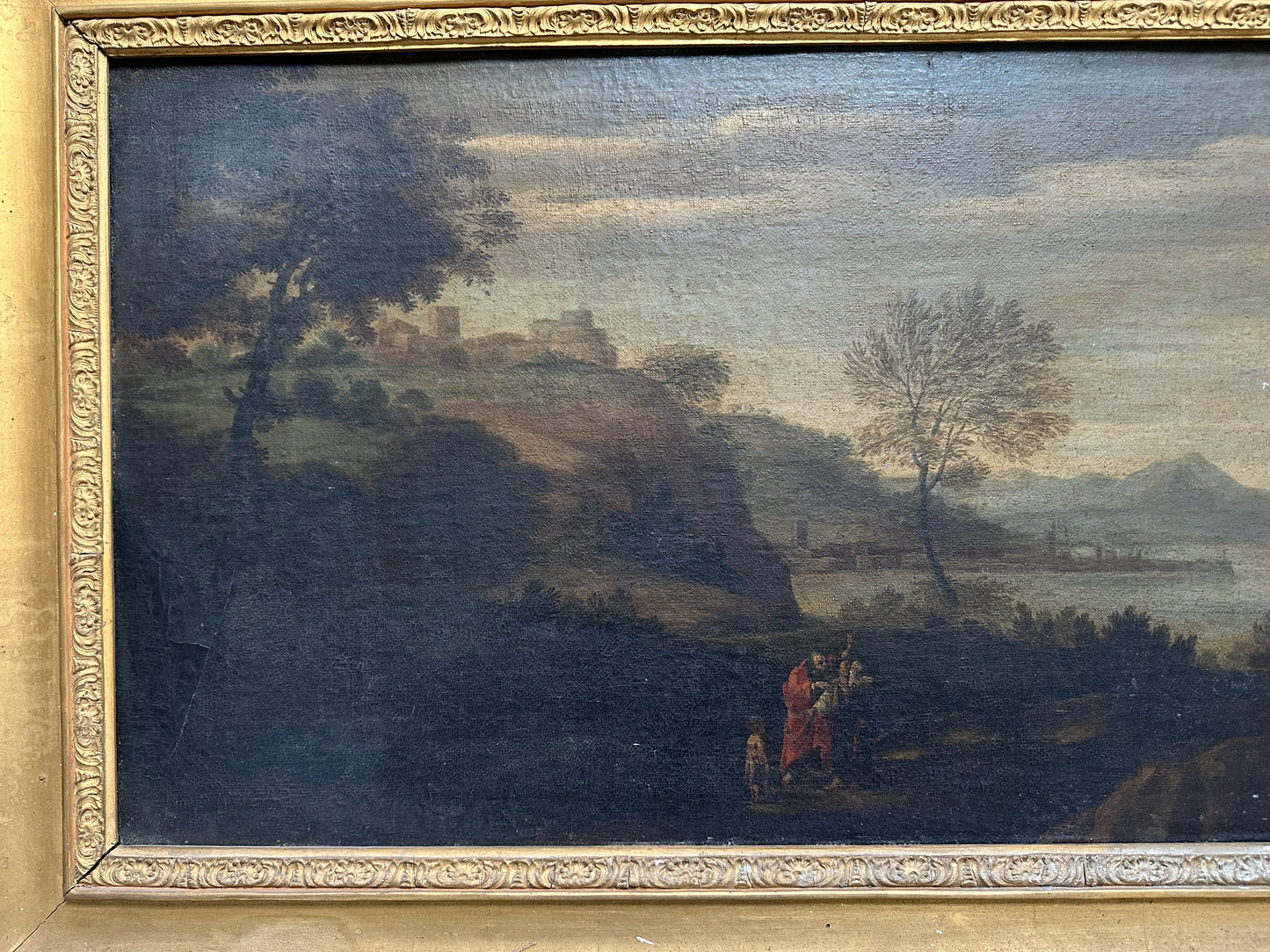 Manner of Domenico Zampieri, called il Domenichino, Landscape with the Expulsion of Hagar, Oil on Canvas, Italy, 17th Century