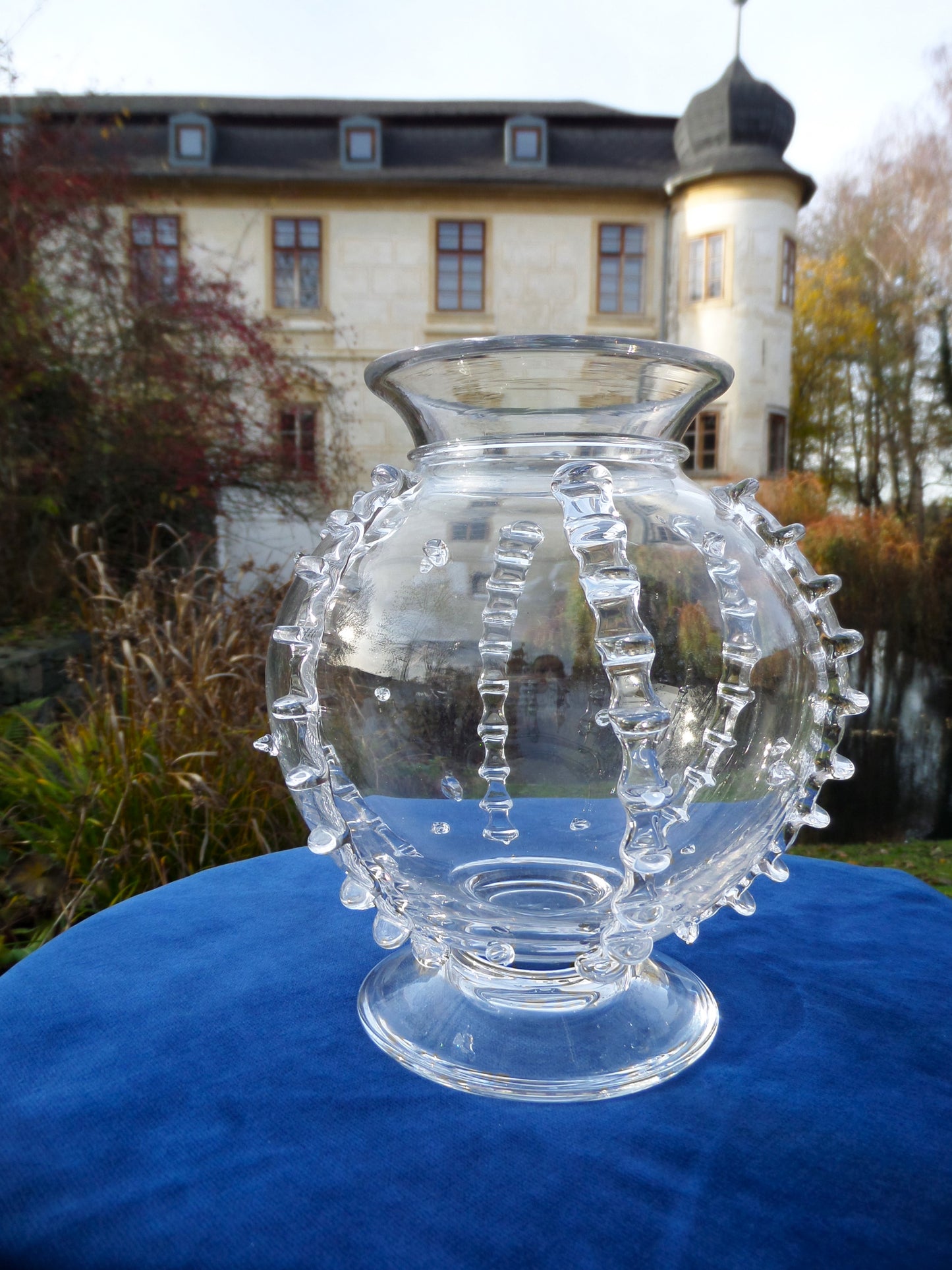 "Harriet" Fishbowl Vase by Juliska, Hand Blown Bohemian Art Glass, Czech republic, 2008