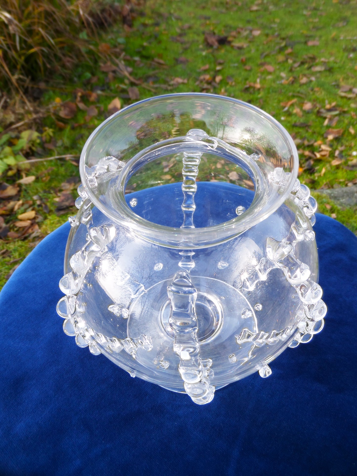 "Harriet" Fishbowl Vase by Juliska, Hand Blown Bohemian Art Glass, Czech republic, 2008