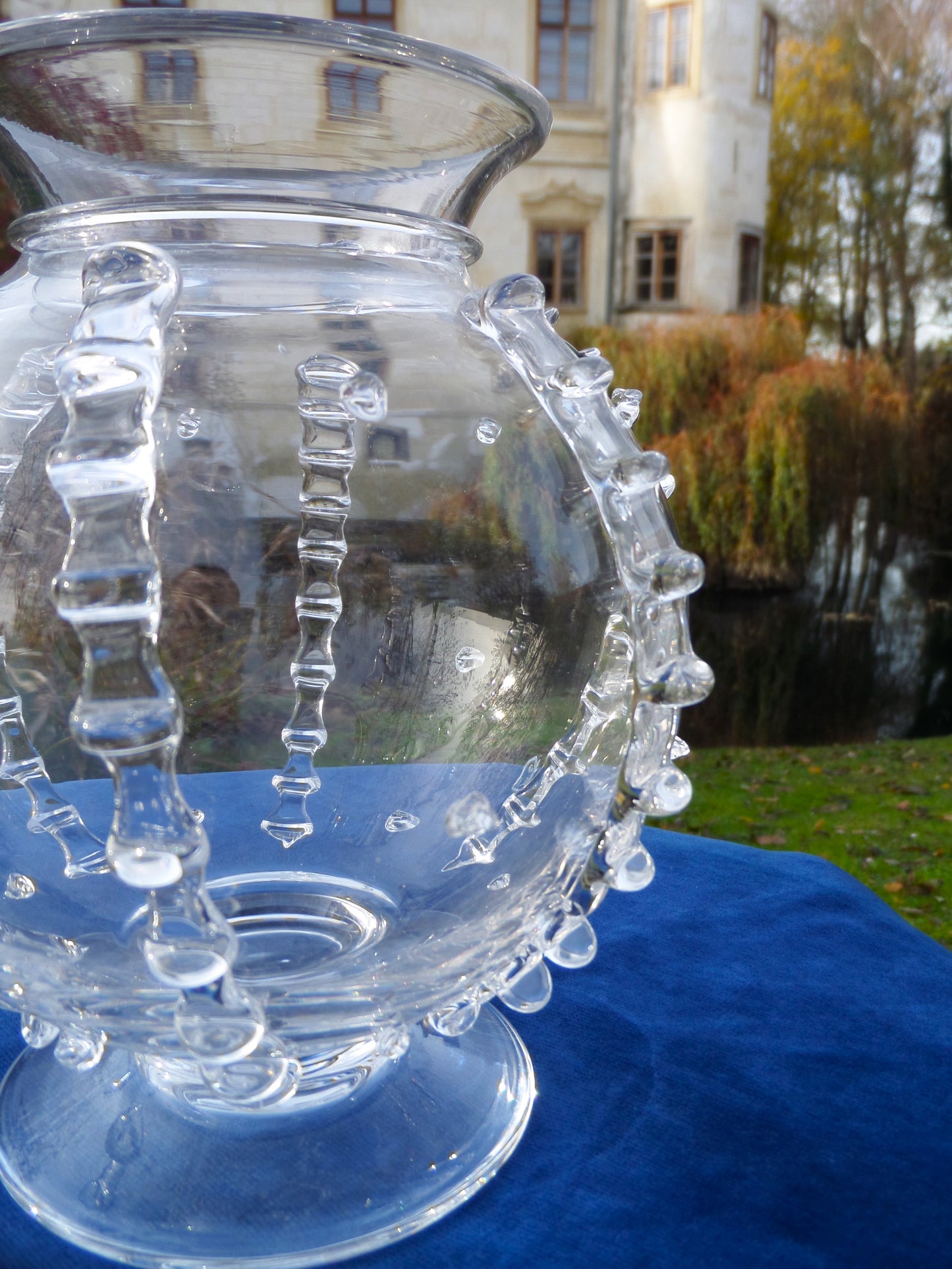 "Harriet" Fishbowl Vase by Juliska, Hand Blown Bohemian Art Glass, Czech republic, 2008