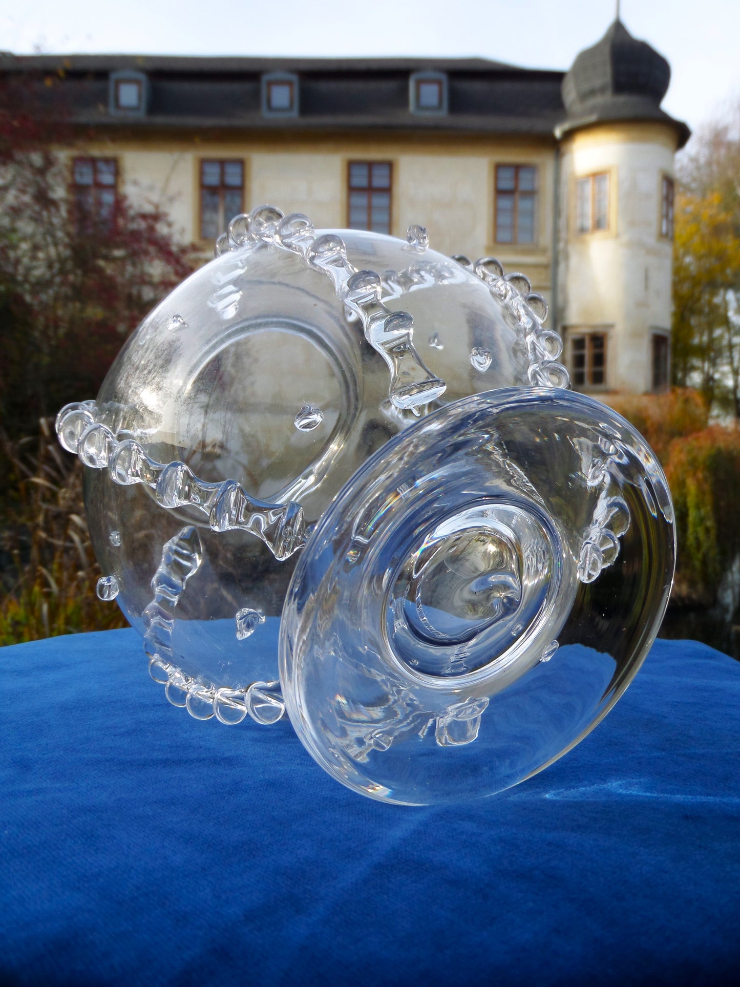 "Harriet" Fishbowl Vase by Juliska, Hand Blown Bohemian Art Glass, Czech republic, 2008