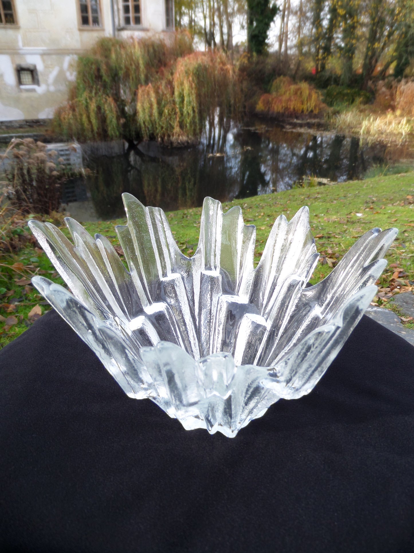 "Revontulet" Ice Glass Bowl by Tauno Wirkkala for Humppila Glassworks, Finland, 1960s