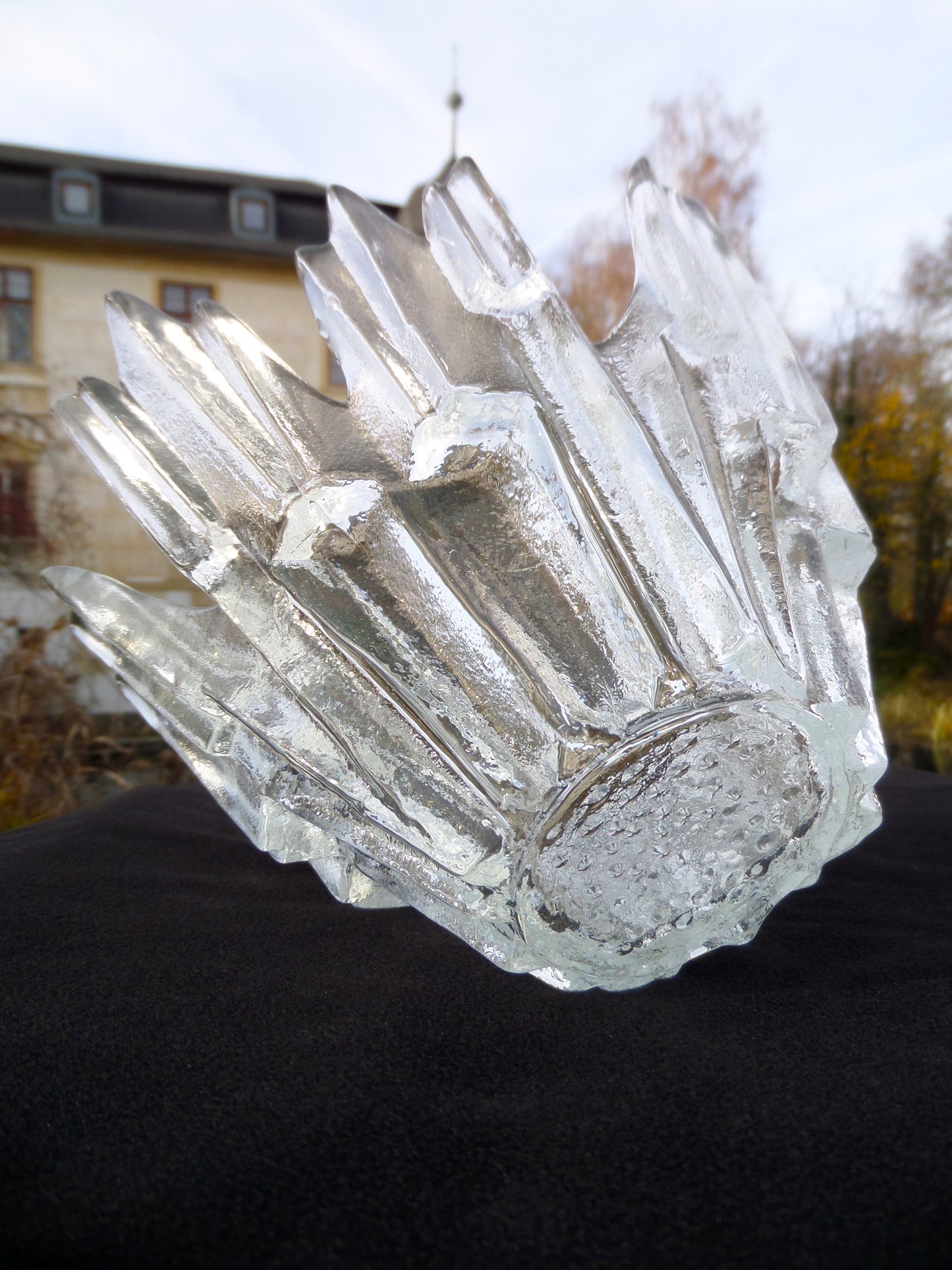 "Revontulet" Ice Glass Bowl by Tauno Wirkkala for Humppila Glassworks, Finland, 1960s
