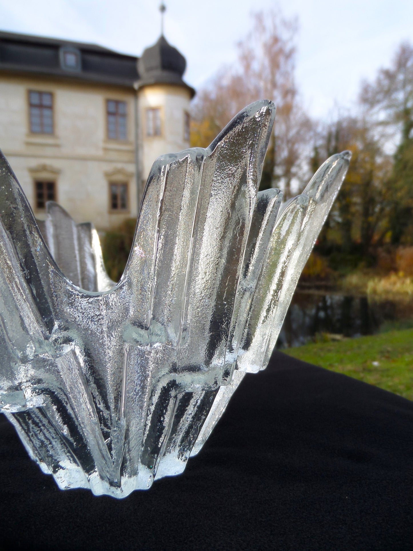 "Revontulet" Ice Glass Bowl by Tauno Wirkkala for Humppila Glassworks, Finland, 1960s