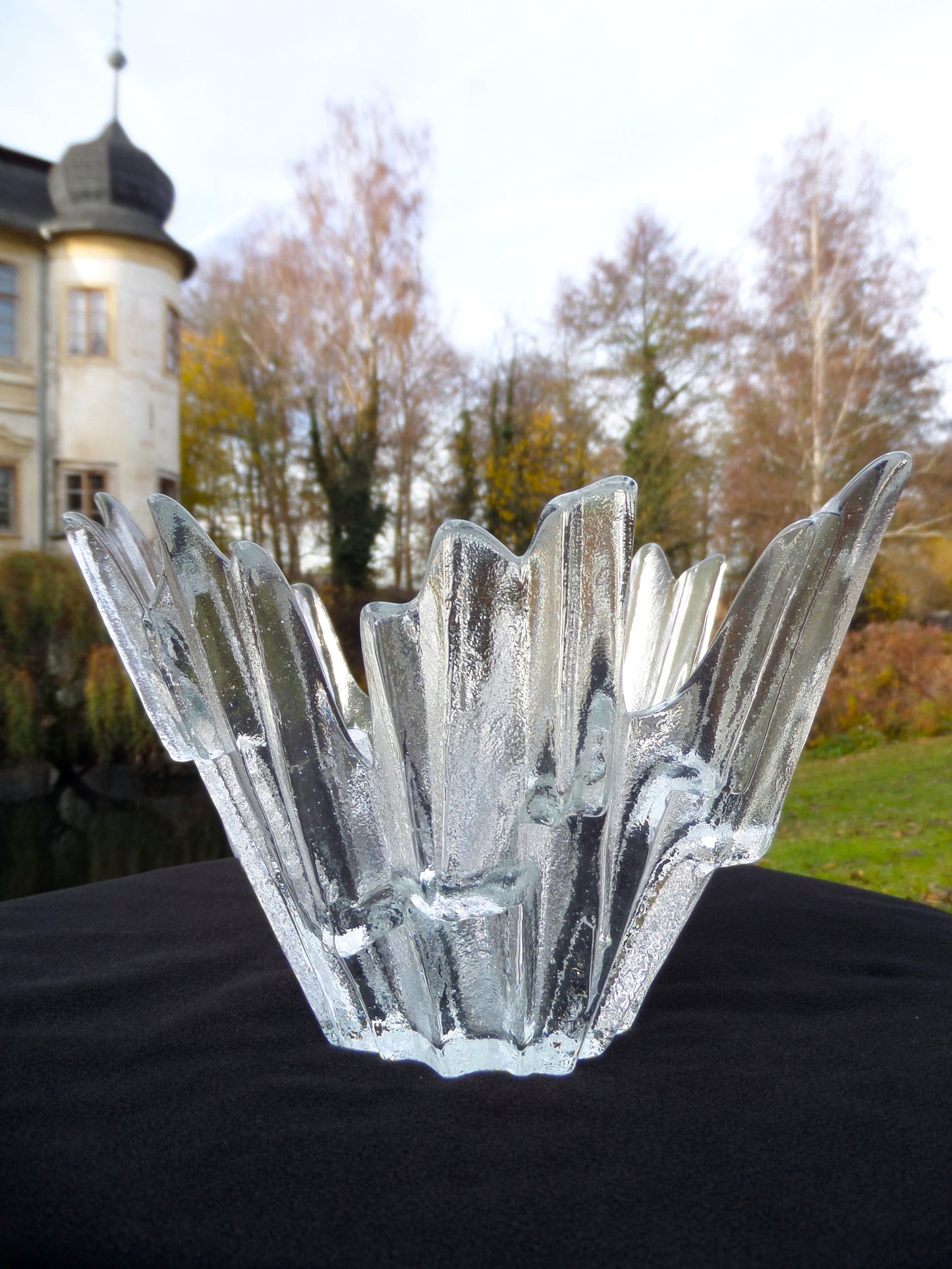 "Revontulet" Ice Glass Bowl by Tauno Wirkkala for Humppila Glassworks, Finland, 1960s