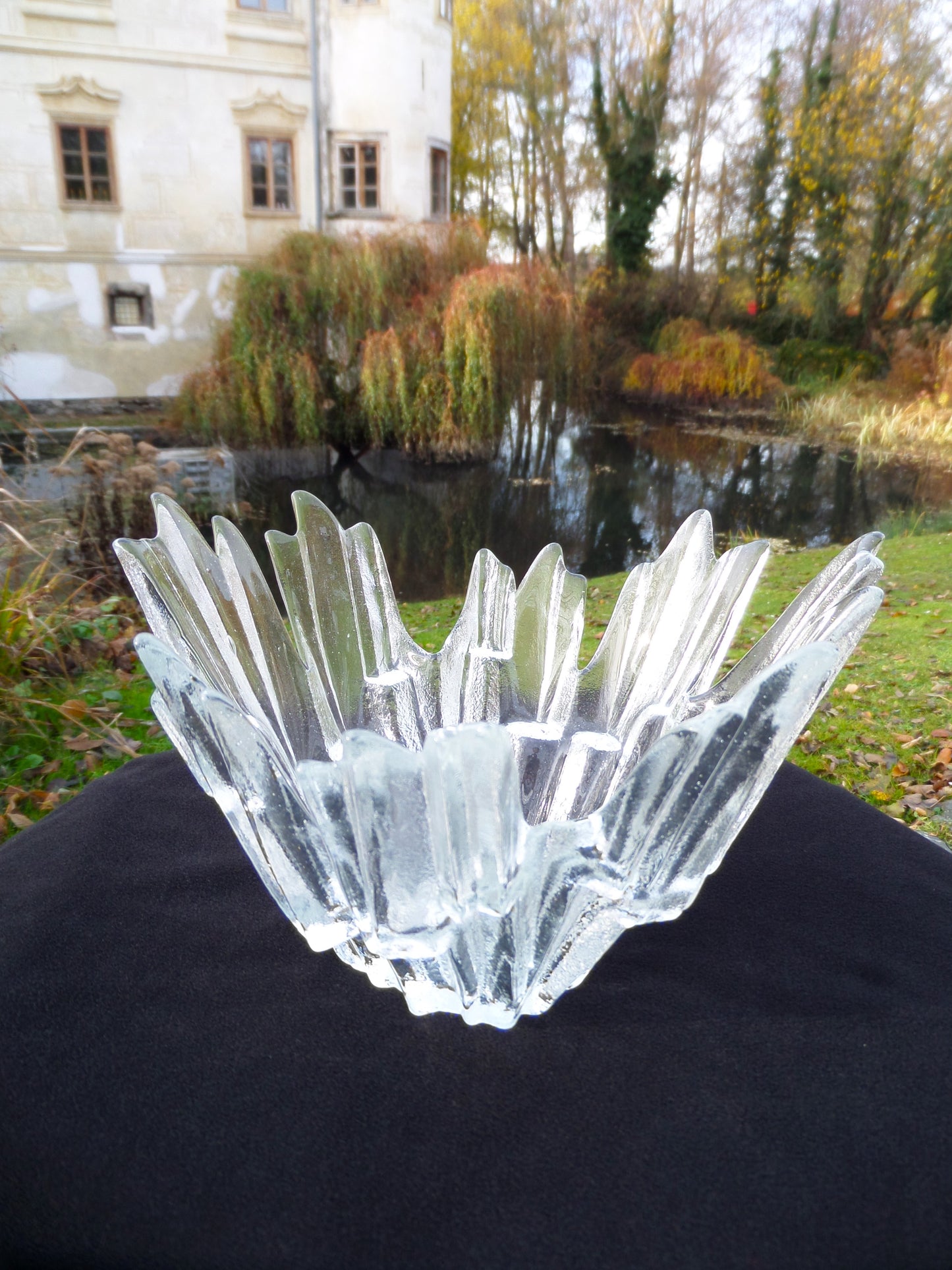 "Revontulet" Ice Glass Bowl by Tauno Wirkkala for Humppila Glassworks, Finland, 1960s