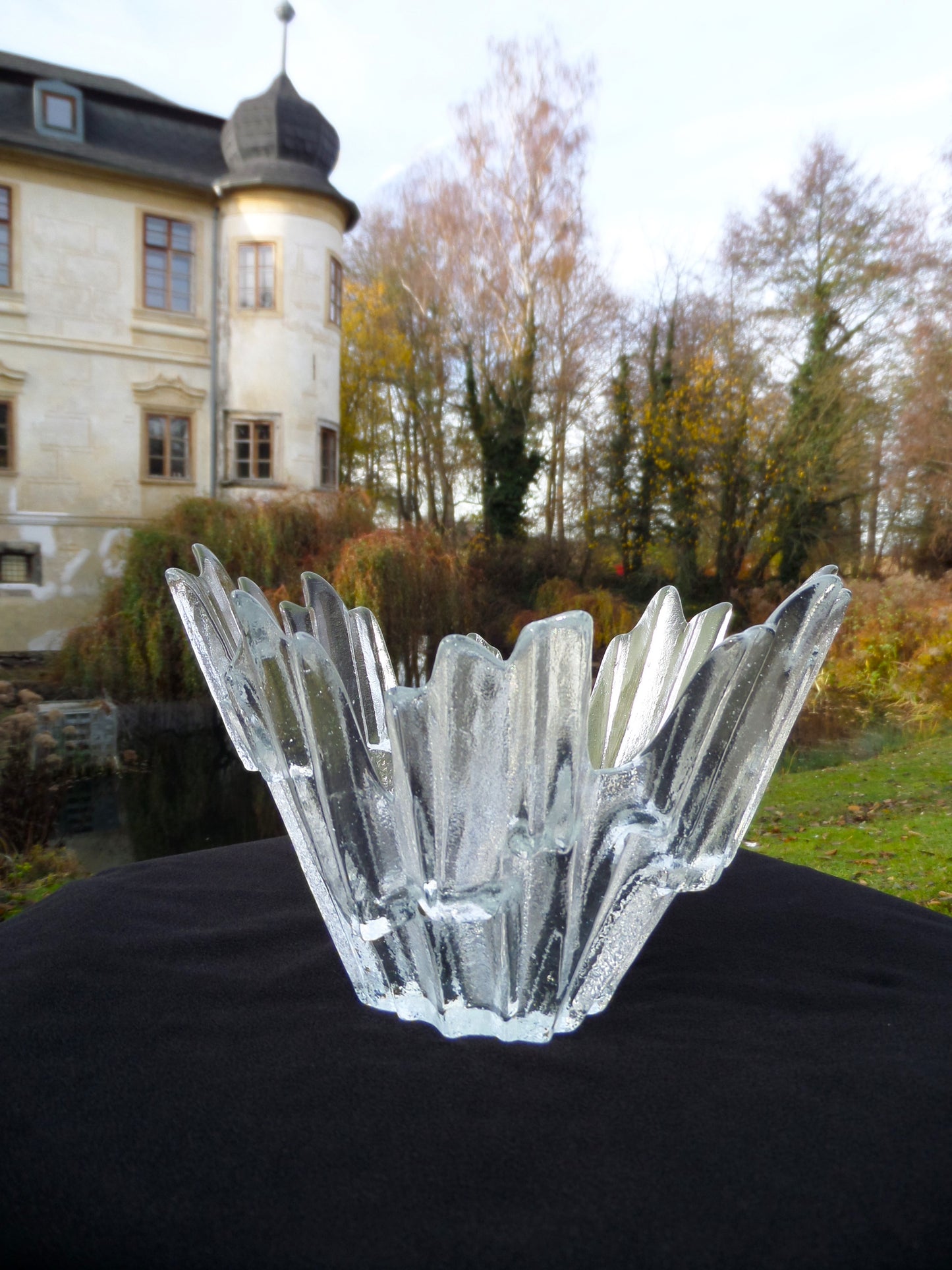 "Revontulet" Ice Glass Bowl by Tauno Wirkkala for Humppila Glassworks, Finland, 1960s