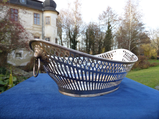 Antique  835 Silver  Pierced Serving Basket, Europe, late 19th Century