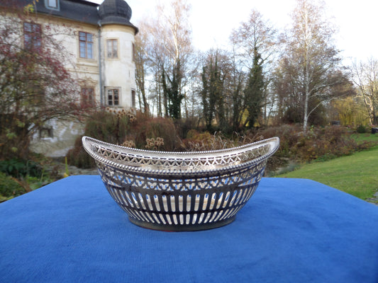 Antique Silver Serving Basket, England, early 20th Century