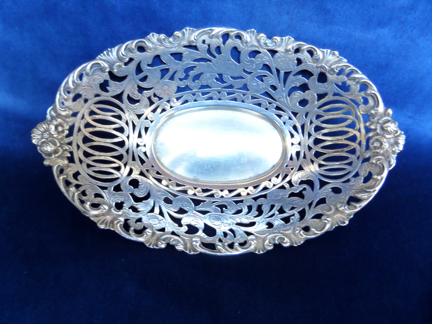 Antique Silver Pierced Serving Dish, Europe, late 19th Century