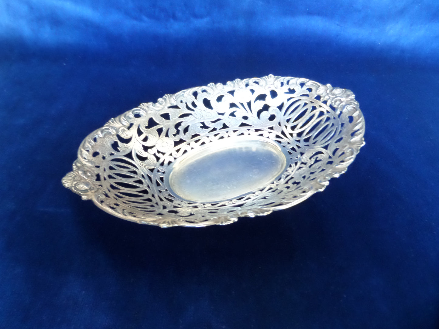 Antique Silver Pierced Serving Dish, Europe, late 19th Century