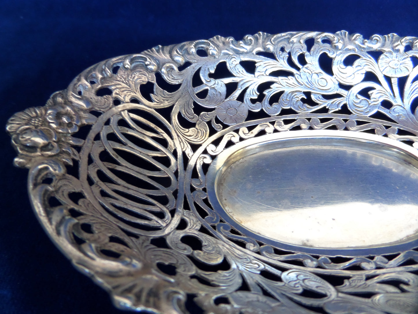 Antique Silver Pierced Serving Dish, Europe, late 19th Century