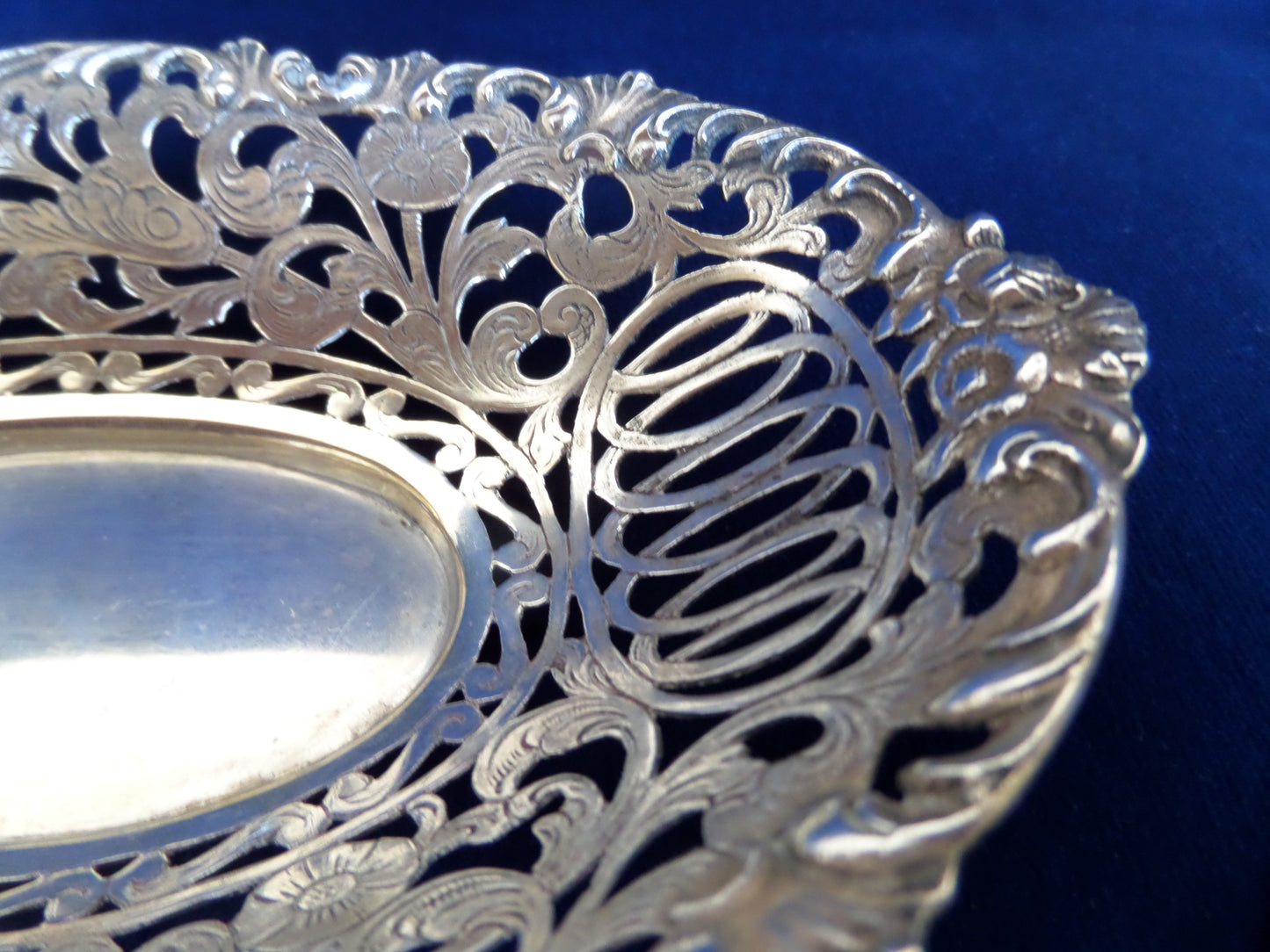 Antique Silver Pierced Serving Dish, Europe, late 19th Century