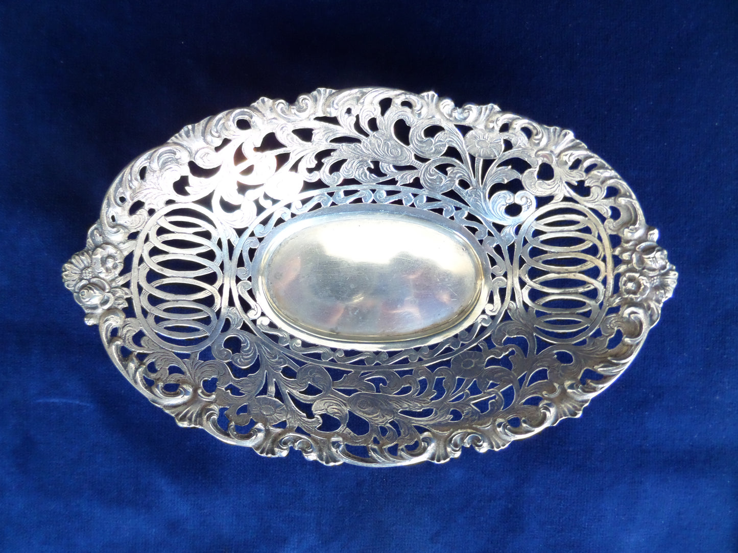 Antique Silver Pierced Serving Dish, Europe, late 19th Century