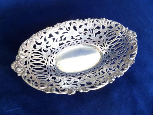Antique Silver Pierced Serving Dish, Europe, late 19th Century