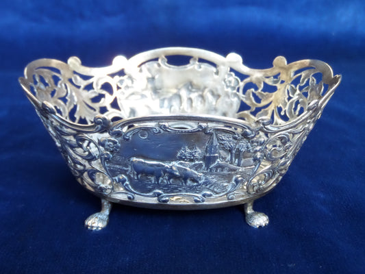 Antique German Hanau 800 Silver Pierced Bonbon/Sweetmeat Dish, Germany, late 19th Century