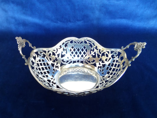 Antique Silver Sterling bonbon basket, Europe, late 19th Century