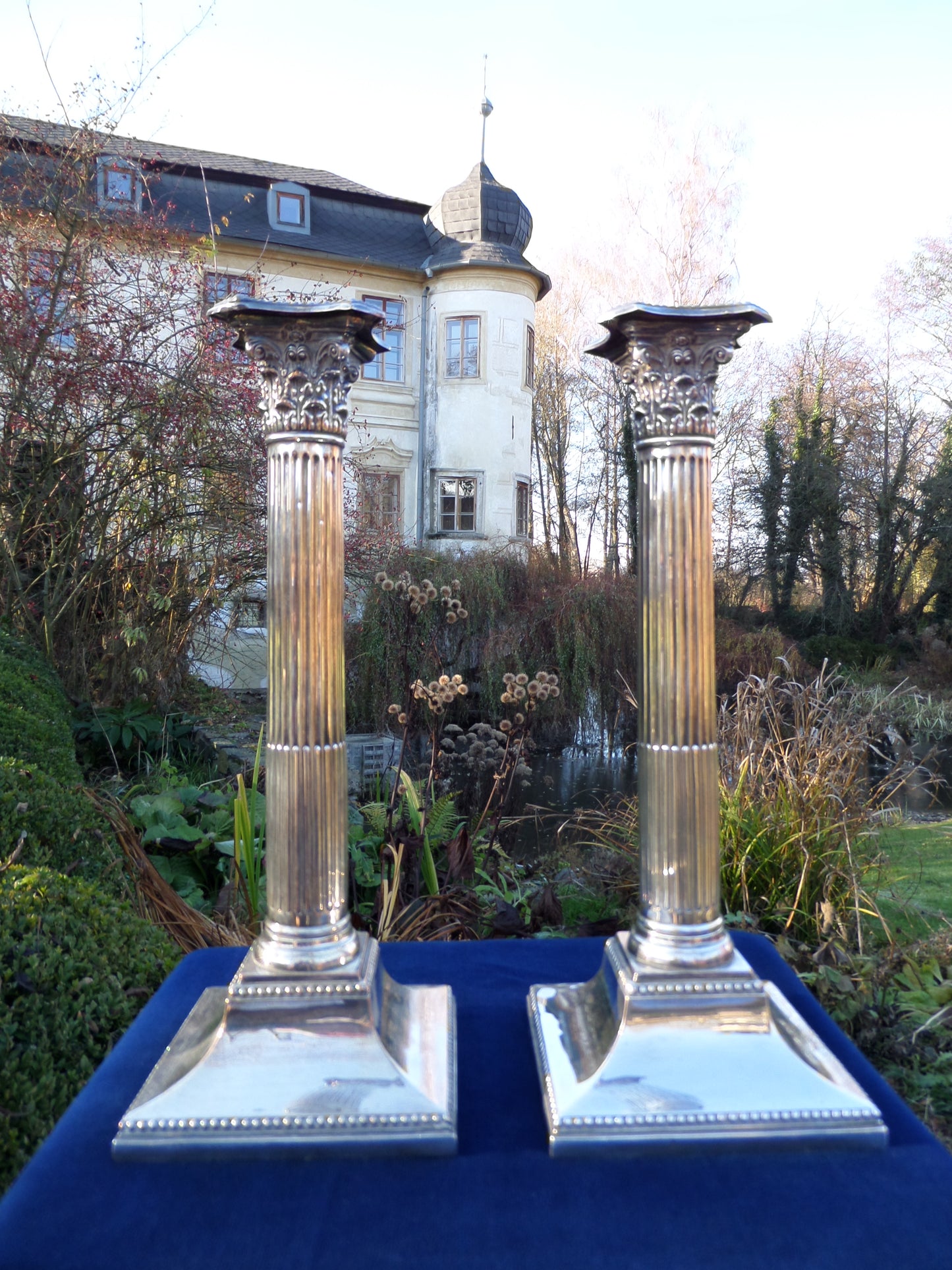 Pair of Antique Alpaca Candleholders, England, 1900s