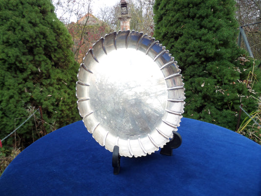 Antique British 925 Sterling Silver Scalloped Compote Dish, England, late 19th Century