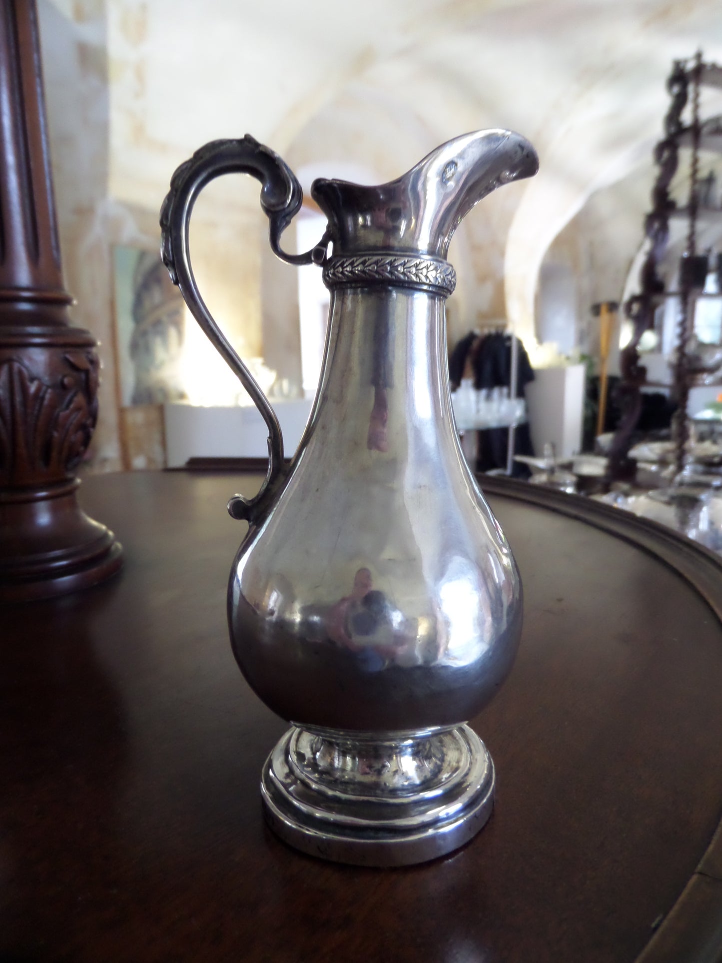 Elegant Antique Solid Silver Ewer, Europe, late 19th Century