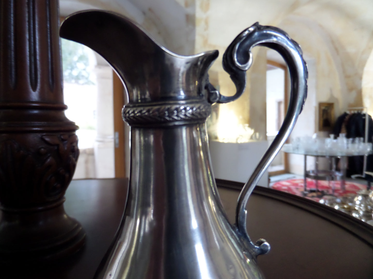 Elegant Antique Solid Silver Ewer, Europe, late 19th Century