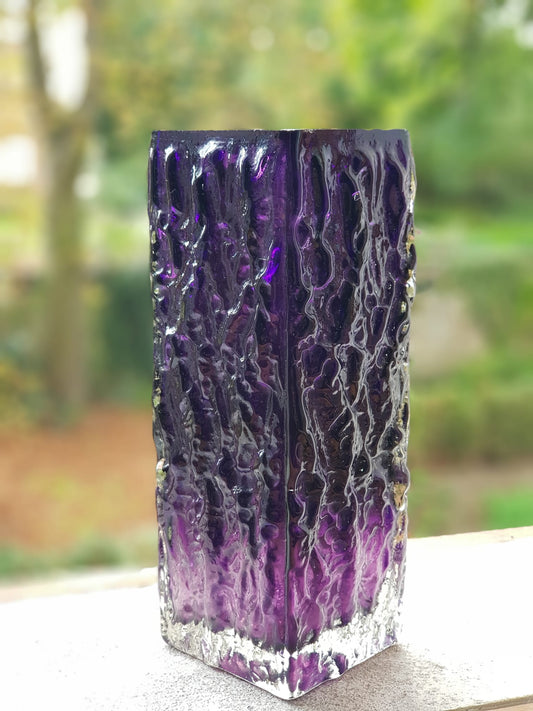 Whitefriars Aubergine "bark"  Vase  by Geoffrey Baxter