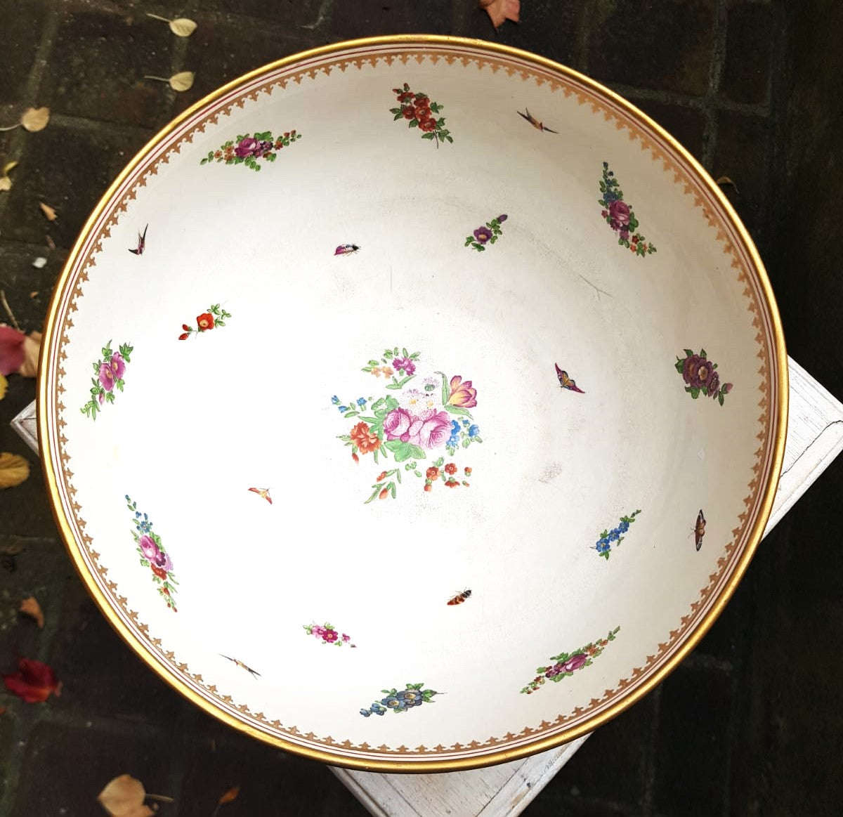 Booths Ltd. Blue Scale Punch Bowl, England,  early 1900s