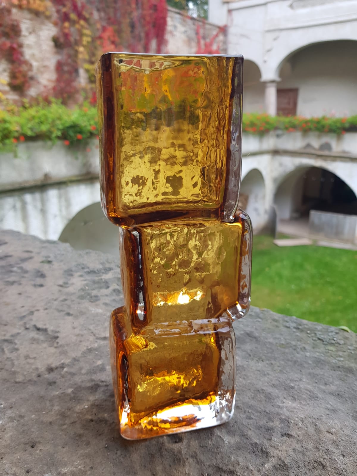 "Drunken Bricklayer" by Geoffrey Baxter, Whitefriars Glass 1960s