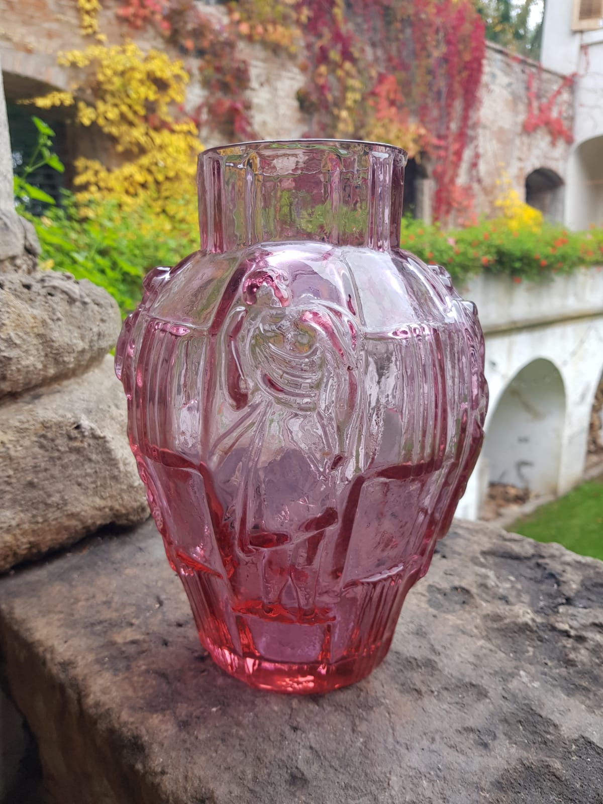 Art Deco Glass Vase by Arthur Plewa, Czechoslovakia, 1930s