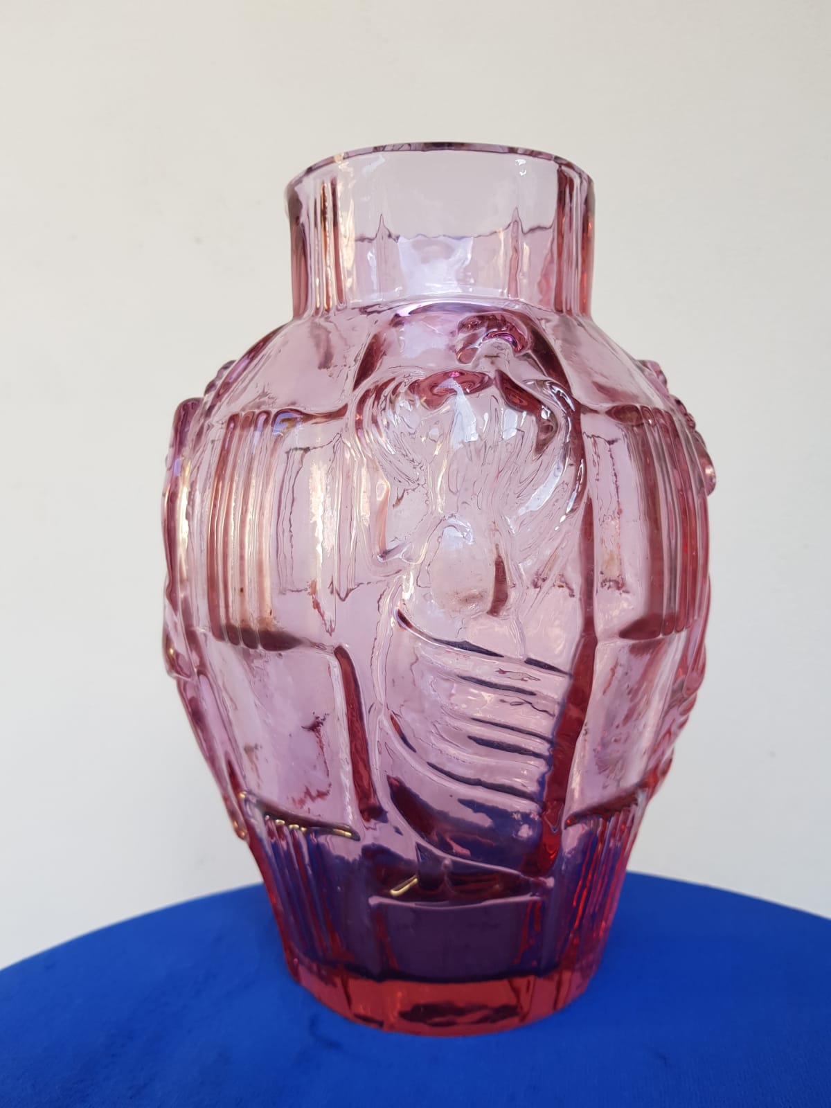 Art Deco Glass Vase by Arthur Plewa, Czechoslovakia, 1930s