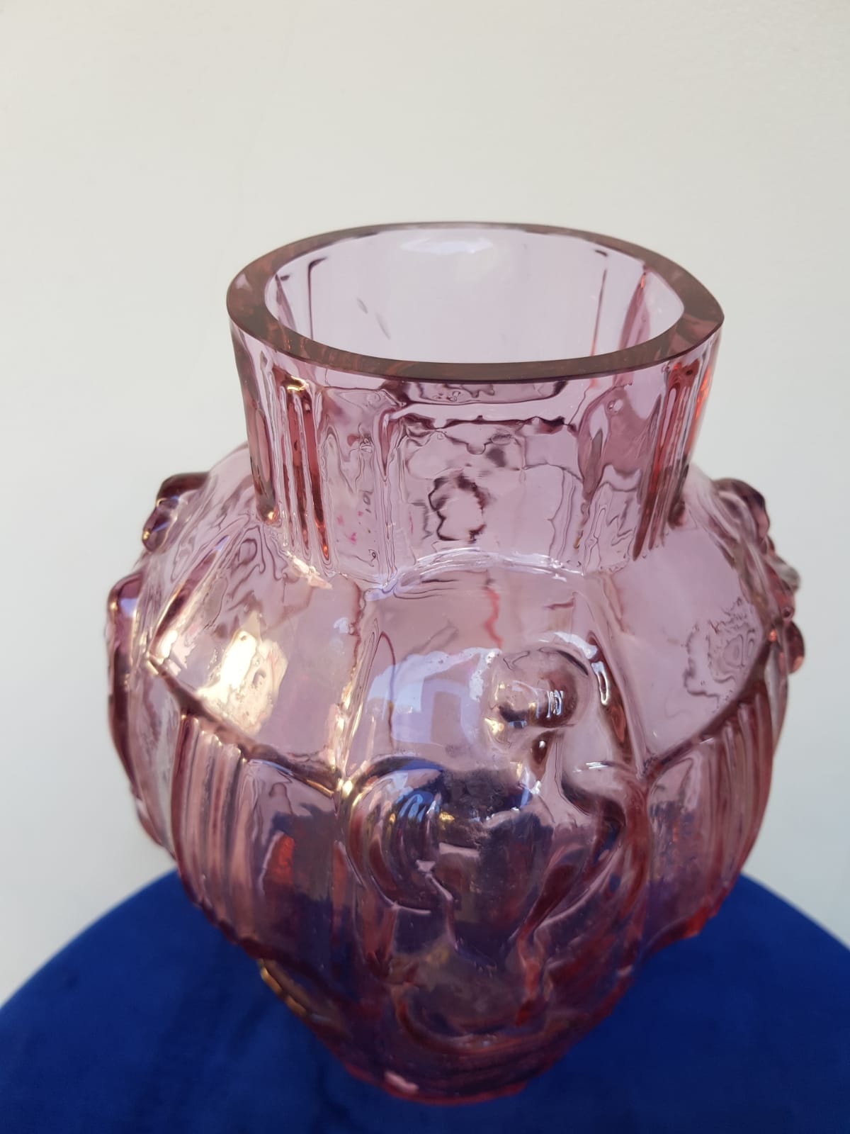 Art Deco Glass Vase by Arthur Plewa, Czechoslovakia, 1930s