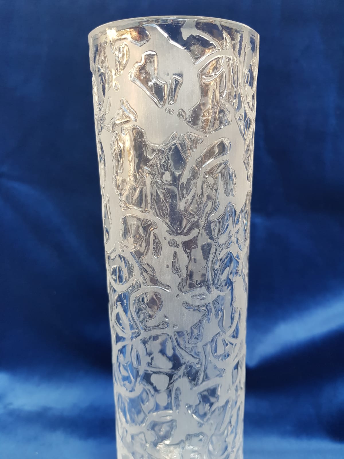 Tall Vase Etched Glass, Nachtmann Glasssworks/ Germany 1960s