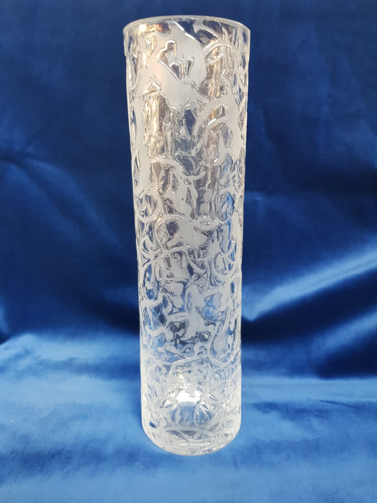 Tall Vase Etched Glass, Nachtmann Glasssworks/ Germany 1960s