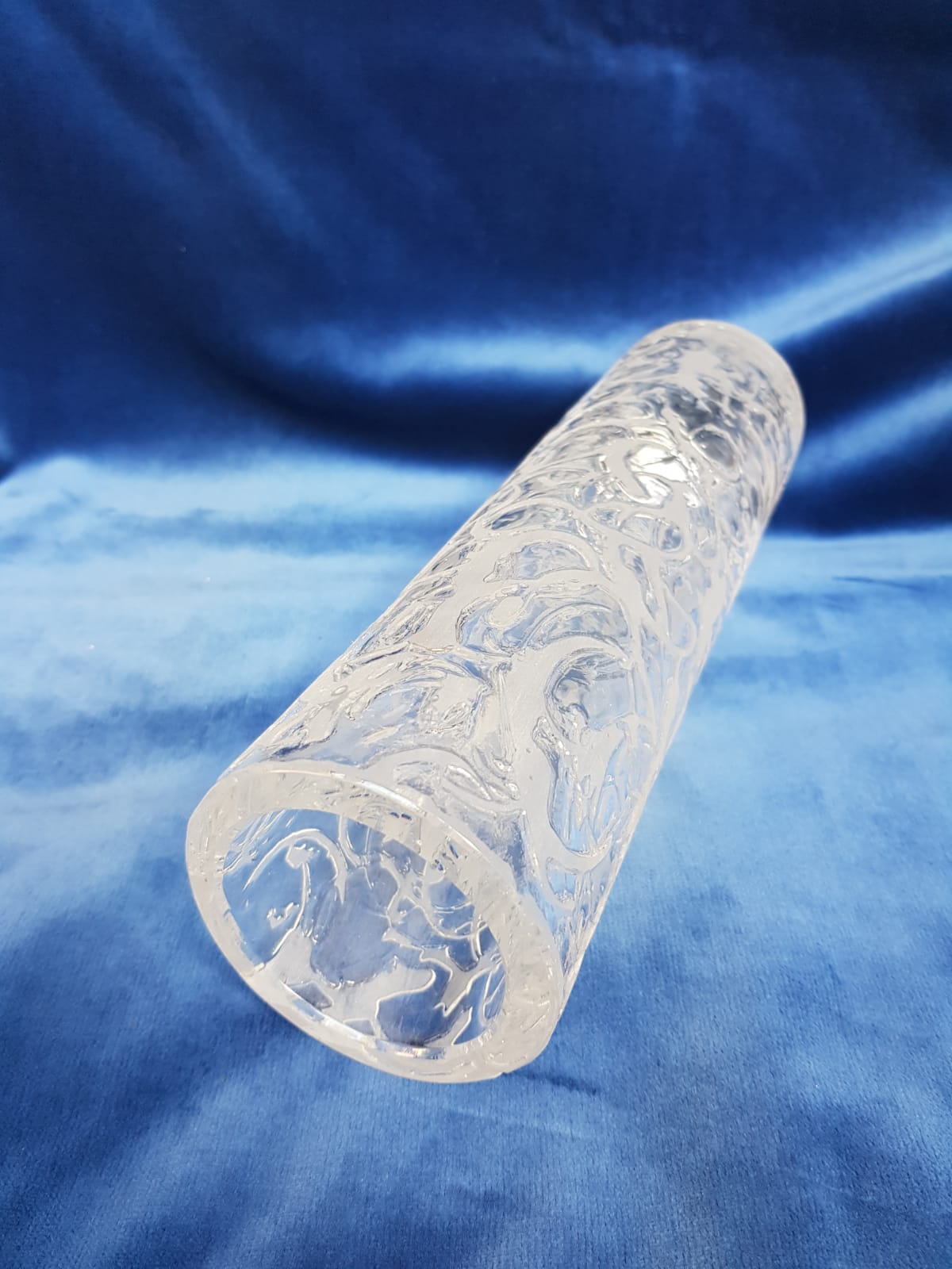 Tall Vase Etched Glass, Nachtmann Glasssworks/ Germany 1960s