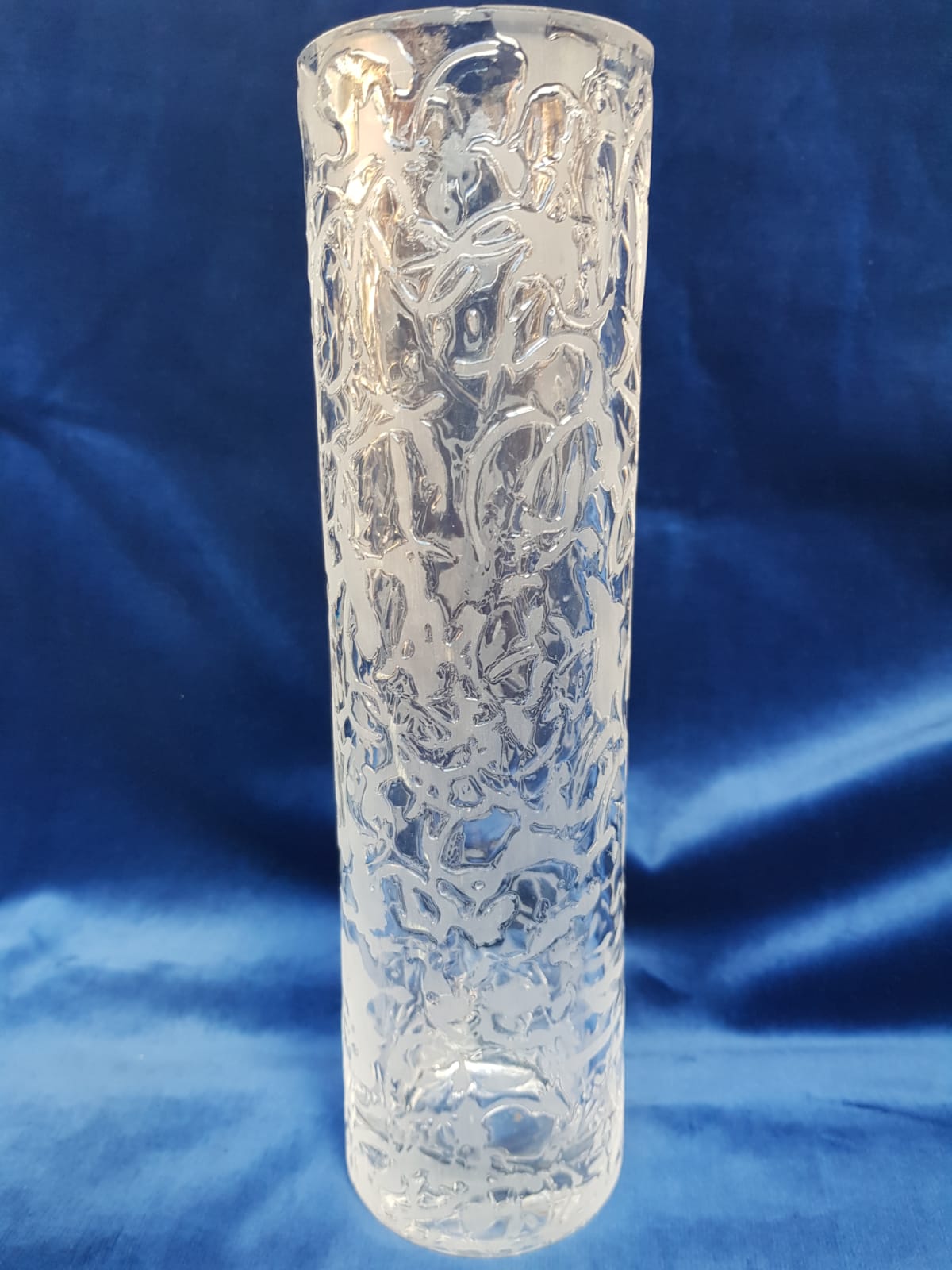 Tall Vase Etched Glass, Nachtmann Glasssworks/ Germany 1960s